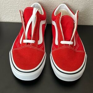 Old skool red vans men’s 6 women’s 7.5